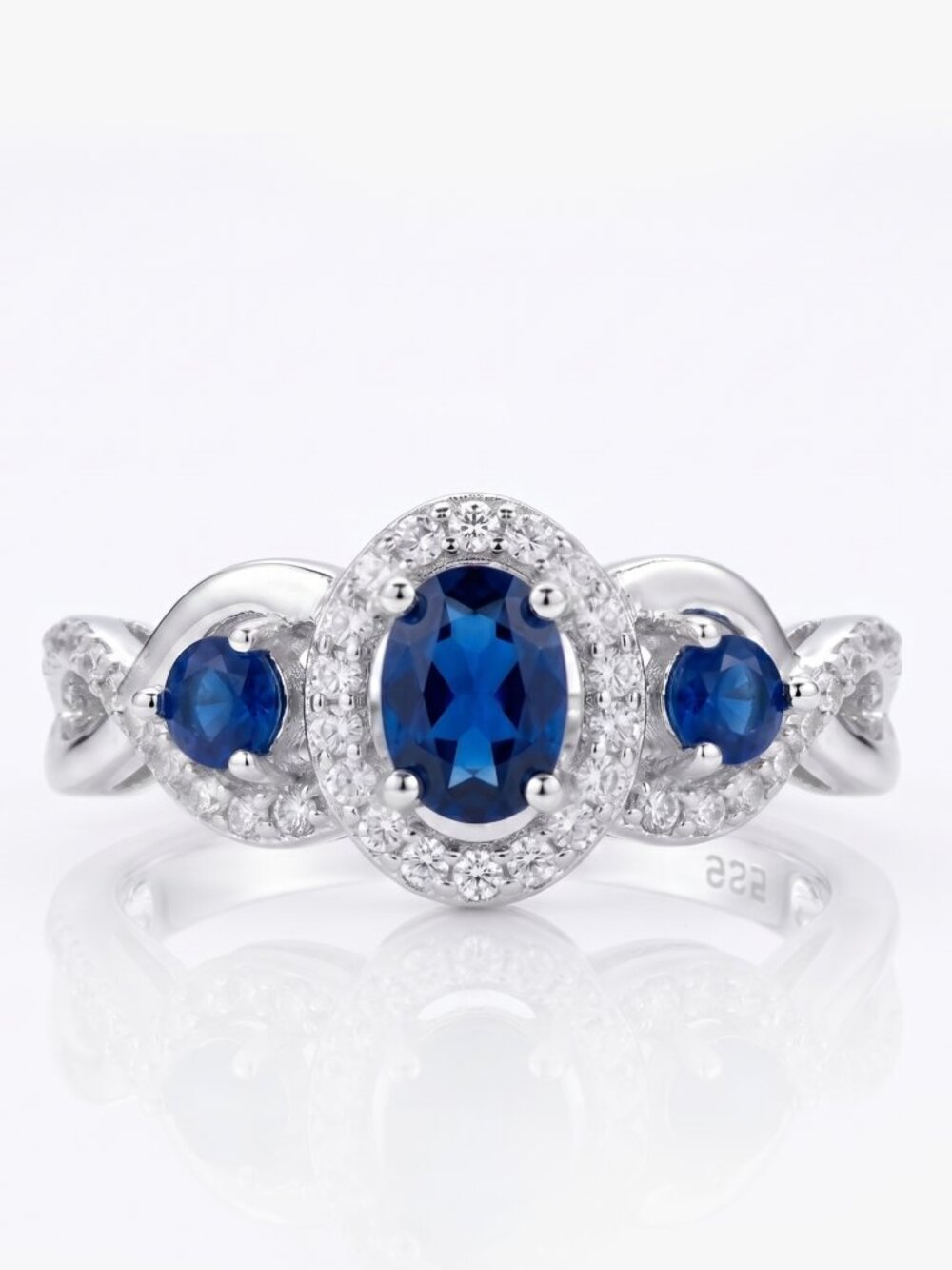 Blue Sapphire Gemstone ring, size 7, 925 Sterling Silver Charmed Aroma